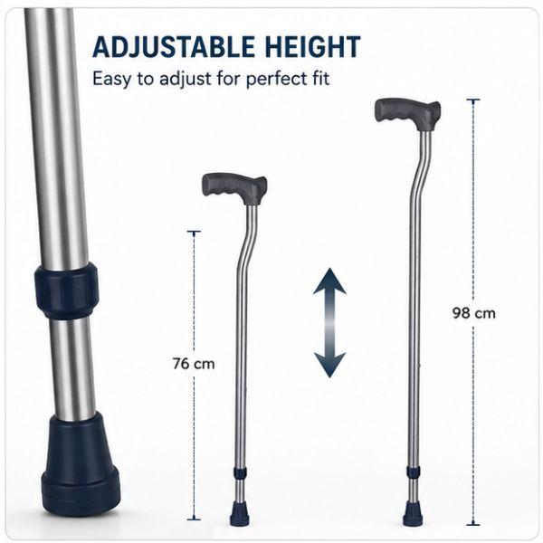 Adjustable Aluminum Rehabilitation Walking Aid Stick